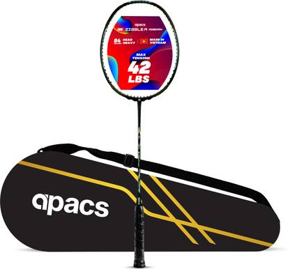 apacs Z-Ziggler Reborn Max Energy & Power | 42LBS Hi-Tension | Slim Shaft | Head Heavy Black Unstrung Badminton Racquet