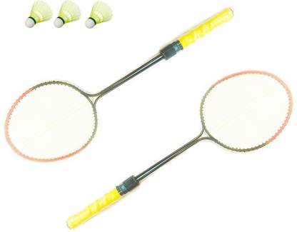 KEE KEE Badminton Racquet- Set of 2 with 3Pcs Shuttle Multicolor Strung Badminton Racquet