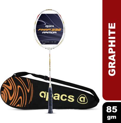 apacs Finapi 232 Armor (38 LBS, Made in Vietnam) High Modulus Graphite | Power Frame White Unstrung Badminton Racquet