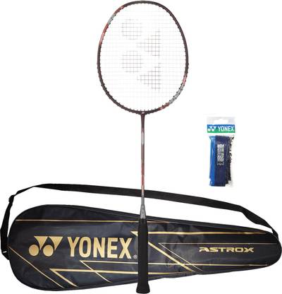 YONEX Combo of 2, 1 Astrox Attack 9 Badminton Racket, 1 Towel Grip Red Strung Badminton Racquet