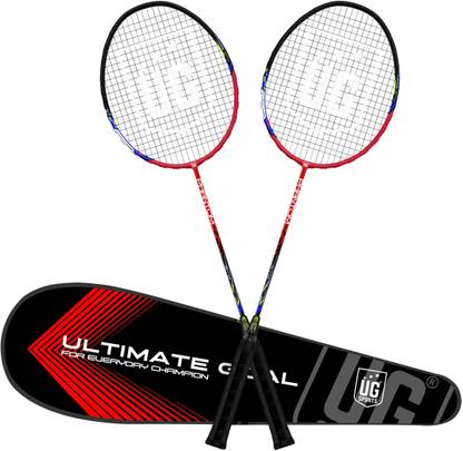 ULTIMATE GOAL Sports Phantom Badminton Racket | Aluminium Frame with Cover | Beginner Friendly Red Strung Badminton Racquet