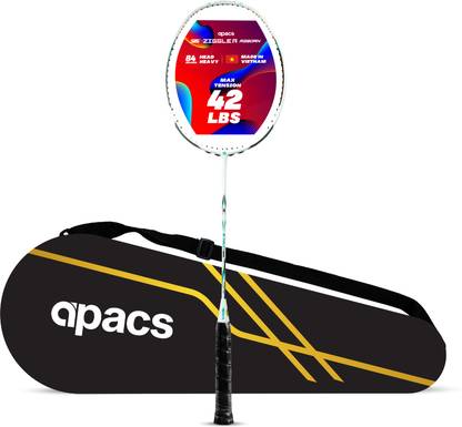 apacs Z-Ziggler Reborn Max Energy & Power | 42LBS Hi-Tension | Slim Shaft | Head Heavy White Unstrung Badminton Racquet