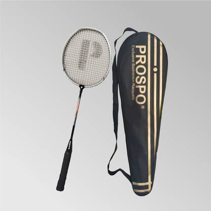 PROSPO 2000 Lightweight Intermediate Long Head Alloy Steel Badminton Racquet with Cover Black Unstrung Badminton Racquet