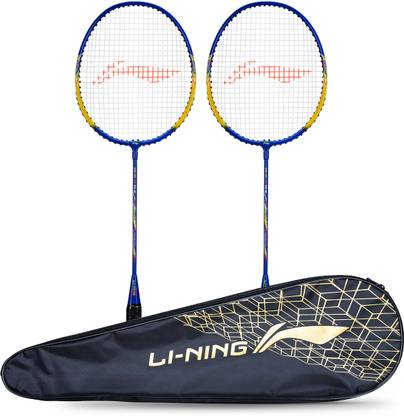 LI-NING XP-70-IV ( strung ) - Pack of 2 With 1 full cover Black, Gold Strung Badminton Racquet