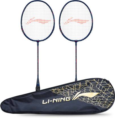 LI-NING Mega Power MP 9 - Pack of 2 + 1 Full Cover Multicolor Strung Badminton Racquet