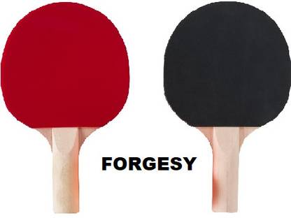 Forgesy Table Tennis Racket Red & Black Set of 2 Pcs Red, Black Table Tennis Racquet