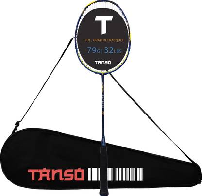 Tanso Emperor Full Graphite Ultra Light Weight Carbon Fibre Strung Badminton Racket Blue Strung Badminton Racquet