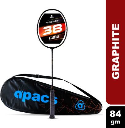 apacs N-Force 111 (Ultra Graphite, 38LBS) Black, Gold Unstrung Badminton Racquet
