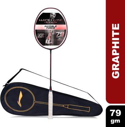 LI-NING Wind Lite Stealth Black, Red Strung Badminton Racquet