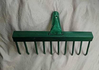 pasumai 12-Teeth Handmade heavy garden Rake Handle less Garden rake