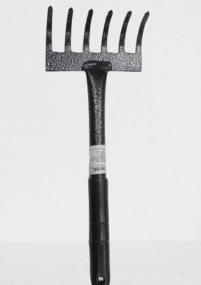 KRASHAK GARDEN RAKE SMALL 6 TEETH WITH HANDLE -12 INCH Garden rake