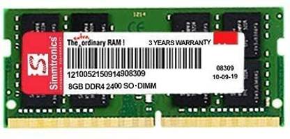 SIMMRTONICS DDR4 8GB 2400 laptop DDR4 8 GB (Single Channel) Laptop (DDR4 8GB 2400 laptop)