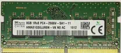 Hynix PC4-2666V 1RX8 DDR4 8 GB (Single Channel) Laptop (HMA81GS6JJR8N-VK)