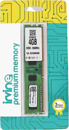 IRVINE 1600 DDR3 4 GB (Single Channel) PC DRAM (4GB DDR3 1600 DESKTOP RAM)
