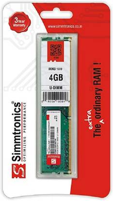 simtronics DDR 3 DDR3 4 GB (Dual Channel) PC, Server (Simmtronices 4 Gb DDR 3 Ram)