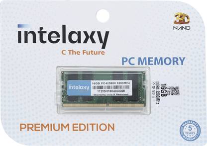 Intelaxy 16GB DDR4 3200 DDR4 16 GB Laptop DDR4 RAM (16GB DDR4 3200MHz RAM|1.2 Volts|Non Unbuffered|Highly Durable Memory for Laptops)