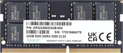Apacer 1 DDR4 32 GB (Single Channel) Laptop (DDR4 SODIMM)