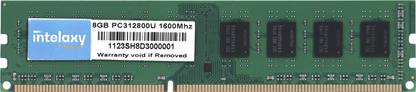 Intelaxy 8GB DDR3 1600 DDR3 8 GB PC (8GB DDR3 1600 MHz Desktop|Unbuffered|Highly Durable Memory for Gaming PC)