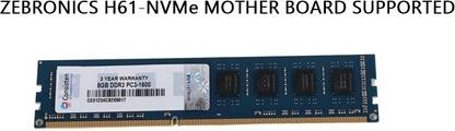 CONSISTEN DDR 3 SERIES,ZEBRONICS H61-NVMe MOTHER BOARD SUPPORTED DDR3 8 GB (Dual Channel) PC DDR3 RAM (8gb ddr 3 Ram For ZEBRONICS H-61-NVMe mother board Supported)