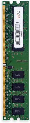 D25 2GB DDR2 Desktop RAM Long 800MHz DIMM Memory -Faster and Reliable Computing DDR2 2 GB (Dual Channel) PC DDR2 (Experience Faster and Reliable Computing with 10 Year Warranty)