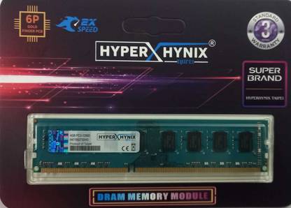 hyperhynix DDR3 DDR3 4 GB PC PC3 DDR3 (4GB DDR3 12800 1600 MHZ DESKTOP MEMORY RAM)