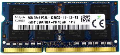 Sk Hynix Laptop RAM DDR3 8 GB (Single Channel) Laptop DDR3 (8GB DDR3L 1600 MHz | Pin-204 | Volt- 1.35v | Unbuffered | Cas Latency CL11)