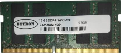 Bytron RAM 16GB DDR4 16 GB (Single Channel) Laptop (Laptop RAM 16GB DDR4 2400MHz)