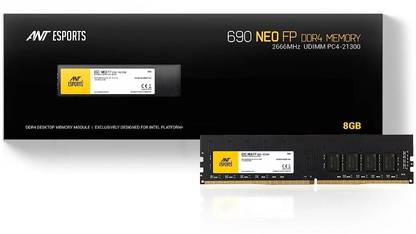 Ant Esports 690 NEO FP DDR4 8 GB (Single Channel) PC (2600 MHz 16 IC U-DIMM CL 19-19-19-43 288- Pin 1.2V Desktop RAM for Intel MB)