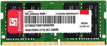 Simmtronics 2133 MHz DDR4 4 GB Laptop (4GB DDR4 2133 RAM)