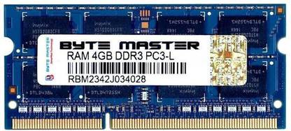 BYTE MASTER DDR3 DDR3 4 GB (Dual Channel) Laptop (RAM 4GB DDR3 LAPTOP 1600 Mhz)