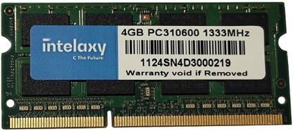Intelaxy Ram 4Gb DDR3 1333 DDR3 4 GB (Dual Channel) Laptop DDR3 RAM (Unbuffered|1.35V|CL-9|PC3-10600U|High-Performance Memory for Standard & Gaming)