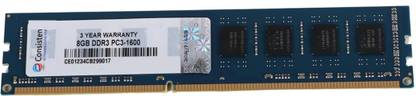 CONSISTEN DDR 3 SERIES,H81 CHIPSET SUPPORTED DDR3 8 GB (Dual Channel) PC DDR3 RAM (8gb ddr 3 Ram ForConsistent H-81 mother board supported)