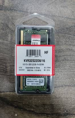 KINGSTON Value Memory DDR4 16 GB (Dual Channel) Laptop Synchronous DRAM (3200MHz)