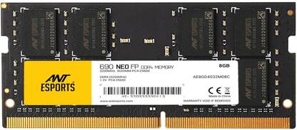 Ant Esports 690 NEO FP DDR4 8 GB (Single Channel) Laptop (8GB DDR4 3200 MHz CL 24-22-22-52 260-Pin SO-DIMM Laptop Memory)