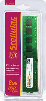 STELLULAR 1600Mhz/12800 DDR3 8 GB (Dual Channel) PC DDR3 SDRAM (Synchronous Dynamic Random-Access Memory) (ST8GD3-12800U)