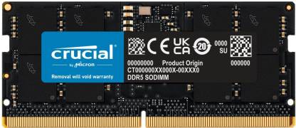 Crucial 4800MHz CL40 CT8G48C40S5 DDR5 8 GB (Single Channel) Laptop DRAM (CT8G48C40S5)