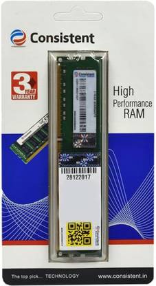consistant RAM DDR2 2 GB (Single Channel) PC (800)