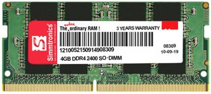 simtronics SODIMM DDR4 4 GB (Single Channel) Laptop DDR4 SODIMM LAPTOP RAM (4GB DDR4 LAPTOP RAM 2400MHZ)