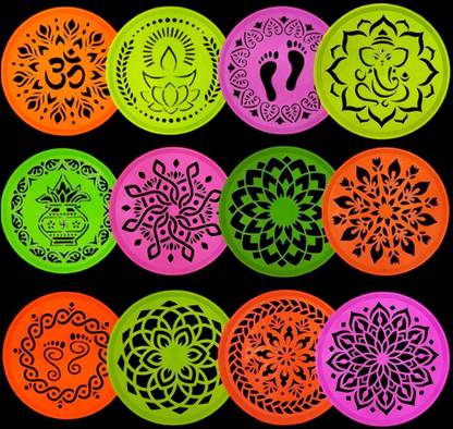 Jayshri handicrafts PO5012 Round Stencil Rangoli Stencil