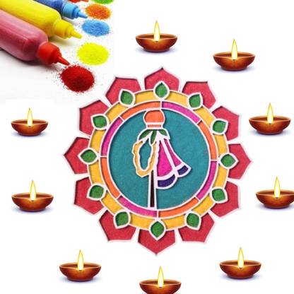 Abhishek Gudi Padwa Rangoli design | Reusable Festival decor item Rangoli Stencil