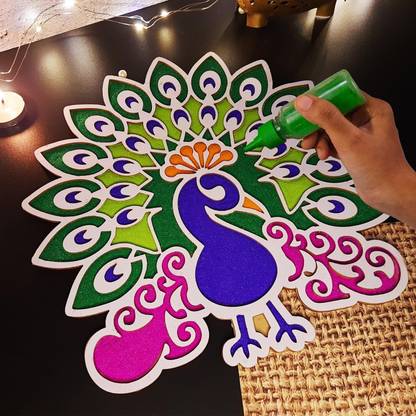 9BR Mor Rangoli Rangoli Stencil