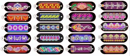 ओरामसा Ready to use Pack of 4 Assorted Designed 13''*12" Oval Shape Border Draw रंगोली स्टैंसिल
