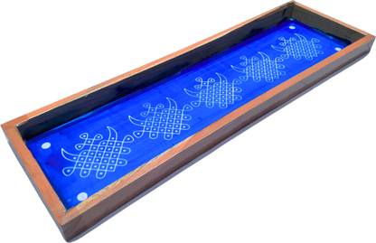 aalayam selveer Kambi Kolam Border Rangoli Stencil(Model 1) 17x5 Inches, Wooden Frame Rangoli Stencil