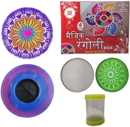 JIG'sMART Magic Rangoli Making Tools Kit with Stencils Rangoli Maker For Diwali Decoration Rangoli Stencil