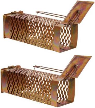udayog BURFI Rat Trap/Rodent Small Iron Trap/Catcher Cage Rustic Copper (PACK OF 2) Live Trap