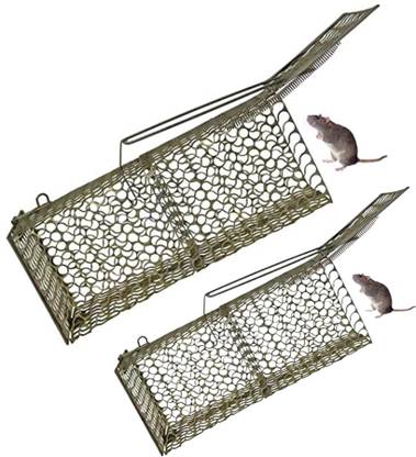 Tinku Ji Medium And Small-Sized Golden Rat Trap chuha pakadne ka pinjra ( Pack of 2) Live Trap