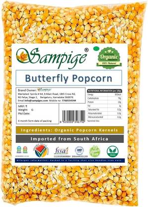Sampige Organic Pop Corn Ready to Cook Butterfly Popcorn Kernel 400 Grams Cheese Corn Nuggets