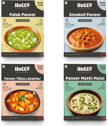 Hocco New Arrival Paneer Sabji Varieties Basket ( Combo Pack of 4 Paneer Varieties ) 1200 g