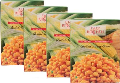 Easy Kitchen Ready to Eat / Cook - Boiled American Sweet Corn (Pack of 4 - 225 g Each) 900 g