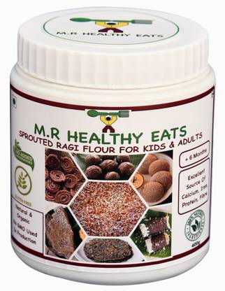 m.r healthy eats Homemade Sprouted Ragi Flour For Kids & Adults in Eco Friendly Tin 400 g